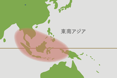 アグラオネマ原産地地図