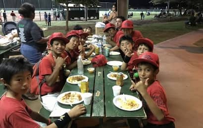 野球チームの食事